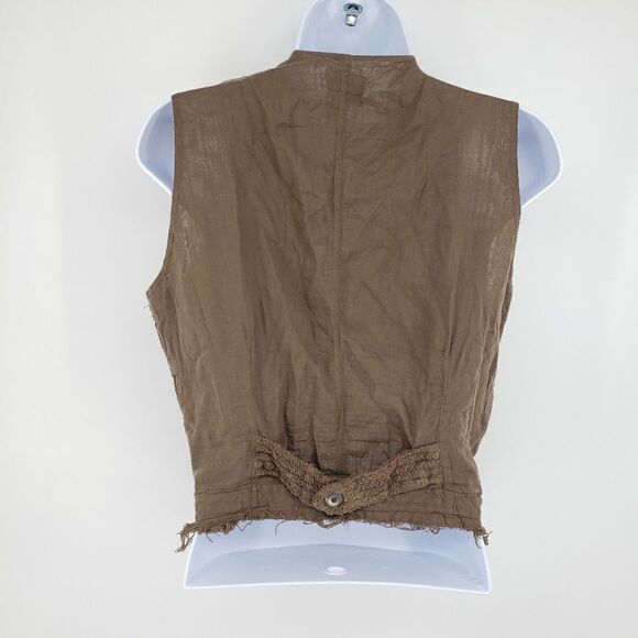 KristenseN Du Nord Brown Vest Lagenlook Button S - Picture 2 of 8